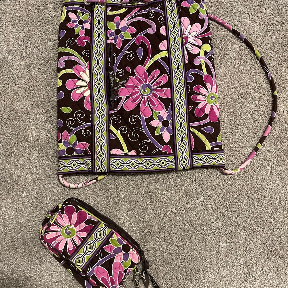 Vera Bradley Pink and Purple Floral Crossbody Bag